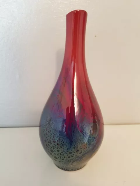 Royal doulton Flambe Veined Vase Stunning Condition 20cm Tall, NO DAMAGE AT ALL