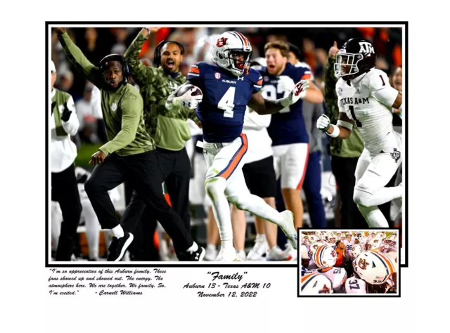 Auburn Football Head Coach Cadillac Carnell Williams Family Vs Texas Am Print