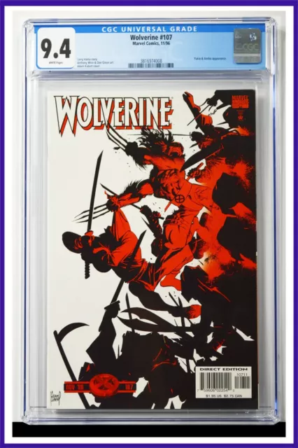 Wolverine #107 CGC Graded 9.4 Marvel November 1996 White Pages Comic Book.