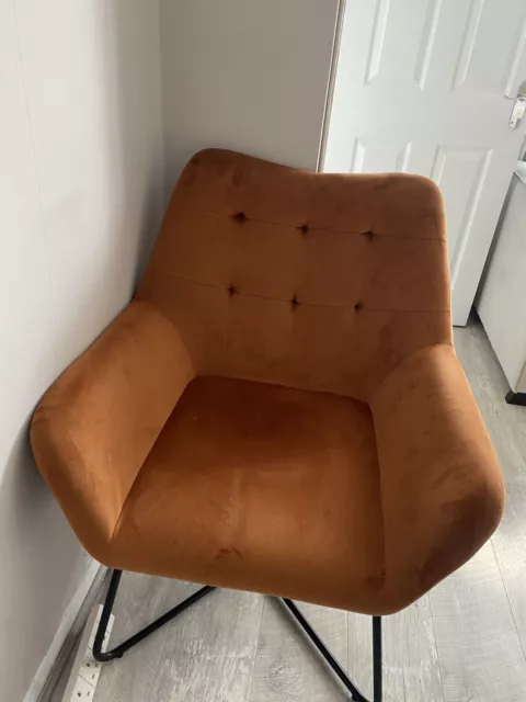 BURNT ORANGE THE Snuggler Chair Sofa Seatee Seat Velvet No Button