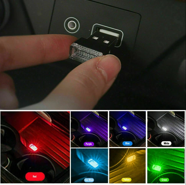 3x Mini LED USB Car Interior Light Neon Atmosphere Ambient Lamp Accessories RGB