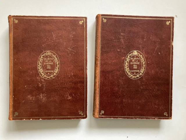 L'Album De La Guerre - 2 Volumes Complets - Histoire Photographique 1920 - Cuir