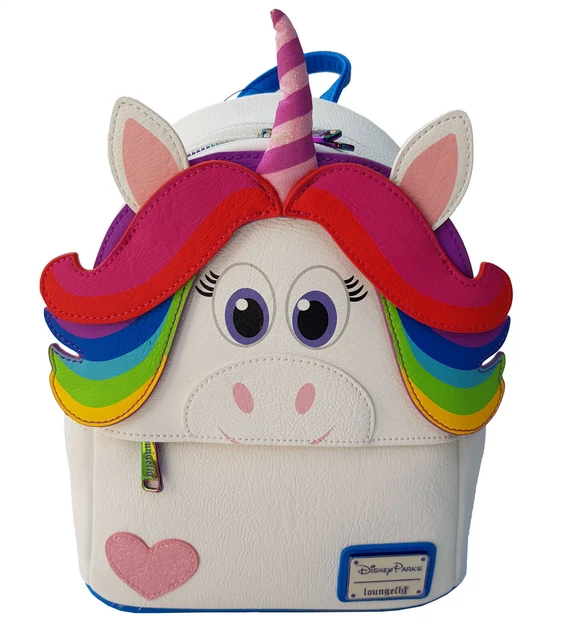 LOUNGEFLY X DISNEY Parks Rainbow Unicorn Inside Out Mini Backpack Bag