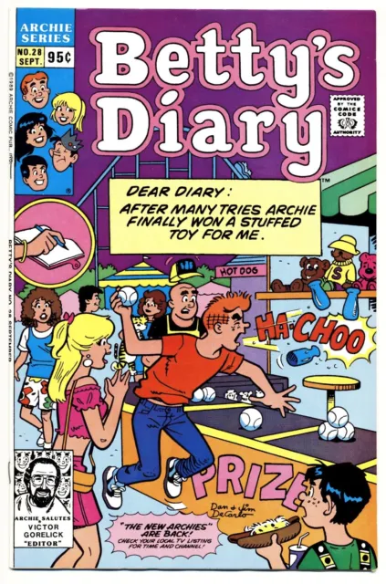 BETTY'S DIARY #28 F, Direct, Archie Comics 1989 Stock Image