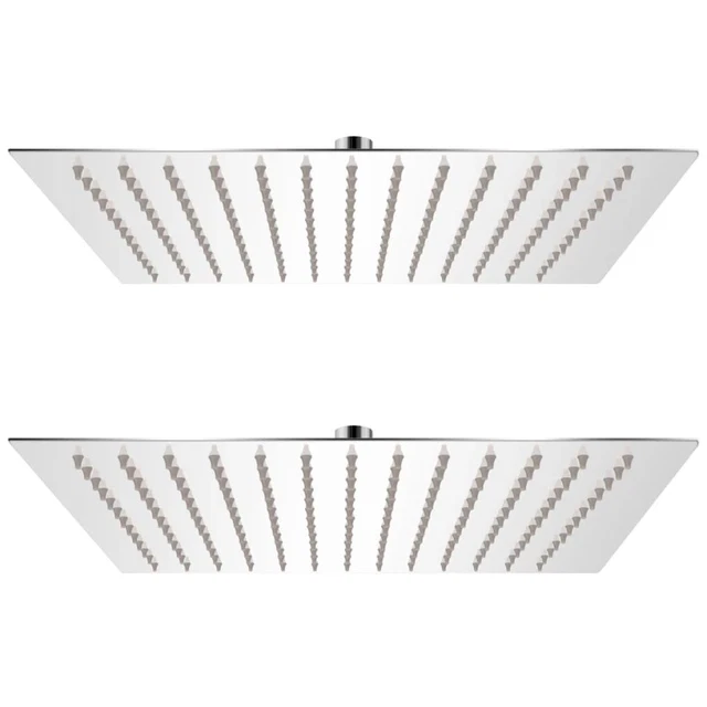 vidaXL Soffione per Doccia a Pioggia 2pz Acciaio Inossidabile 25x25 cm