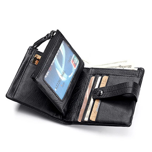 ​​Men's Genuine Leather Wallet RFID Bifold Slim Credit Card Holder Pocket Purse 9