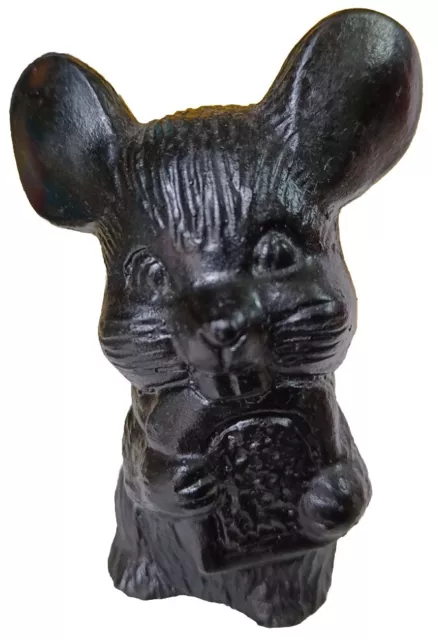 🌻Kingmaker Welsh Black Coal Figurine Handmade Sculpture Mouse Eating Ornament