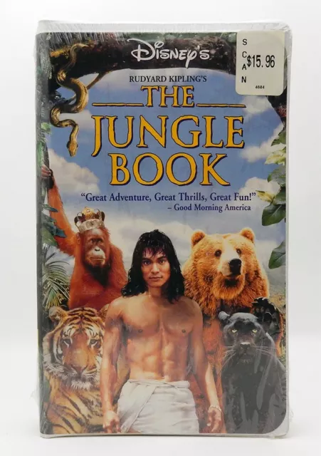 Disney's Rudyard Kipling's The Jungle Book VHS Video in Clamshell Sealed New
