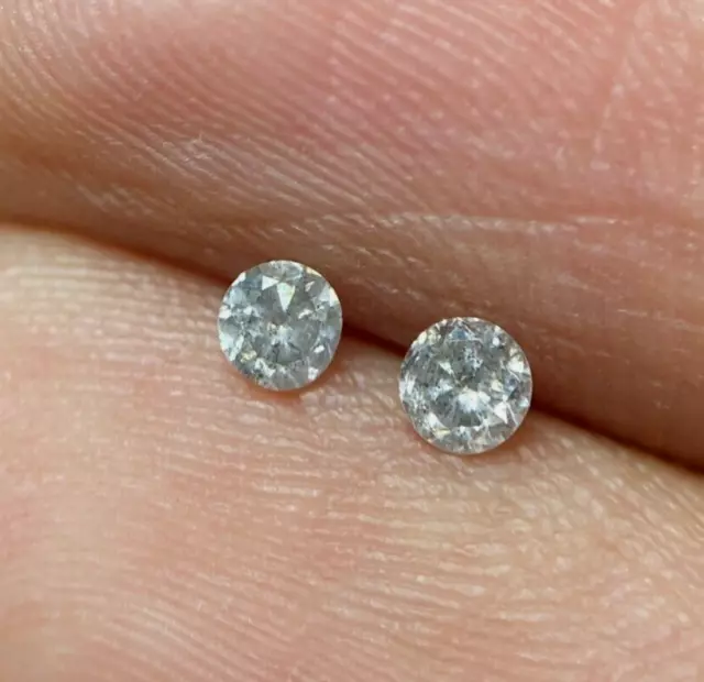 Sel Poivre Diamant Naturel Diamant Paire 1.5MM Mini Rond Plein Diamant