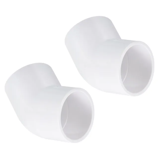 2Pcs 45 Degree Elbow Pipe Fittings 1-1/4 Inch UPVC Fitting Connectors White