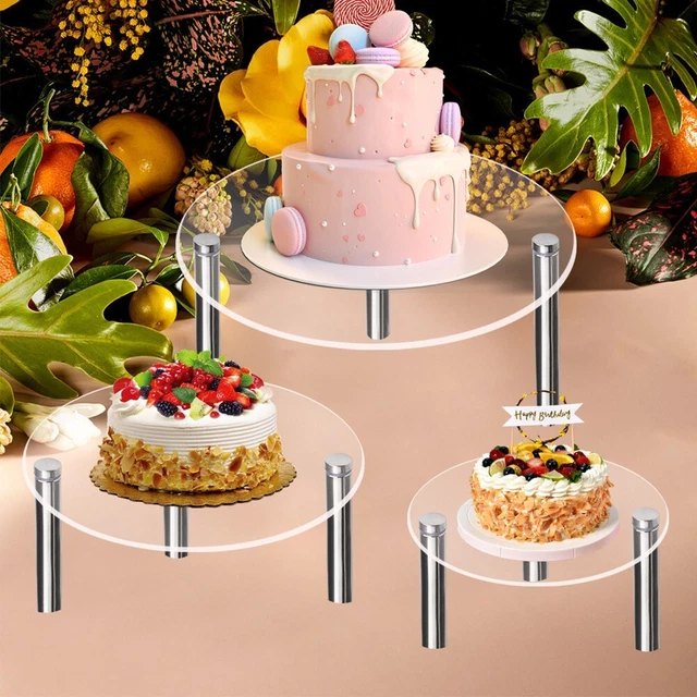 Disco Torta in Acrilico, 2 Pezzi Piatti per Torte Rotondi