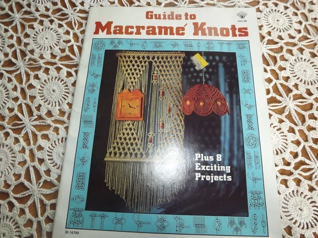 GUÍA DE NUDOS DE MACRAME HH-28 Plus 8 proyectos folleto de patrones de macrame