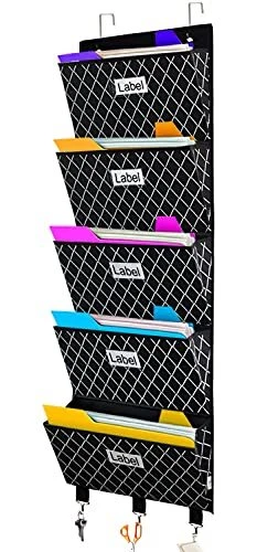 Over The Door File Organizer: Wall Mounted Storage