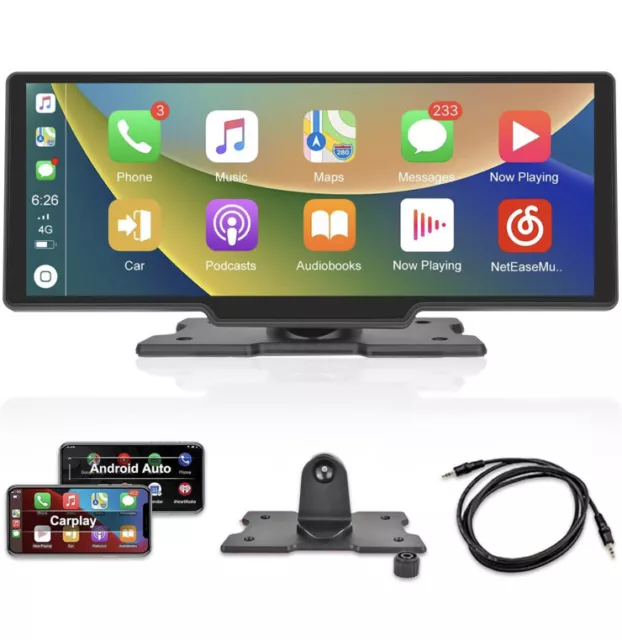 Kabelloser Apple Carplay tragbarer Autoradio Android Auto 10,26 Zoll Touchscreen