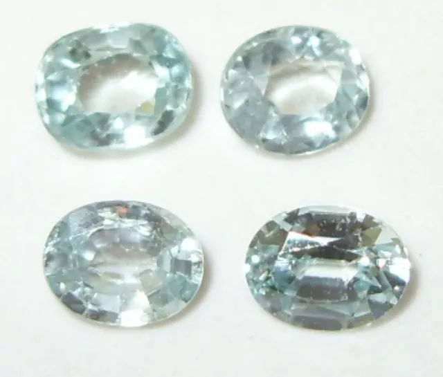 2.12ct Beautiful Lot 4 Stones Cambodian Blue Zircon Oval Cuts WoW *$1NR*