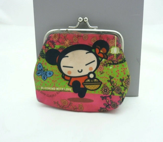 PORTE-MONNAIE PUCCA ROSE vert tissu à fermoir métal 12 x 10 cm EUR