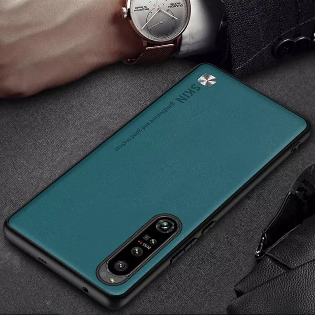 For Sony Xperia 1 5 10 V IV III Phone Case Hybrid Leather Soft Rubber Cover