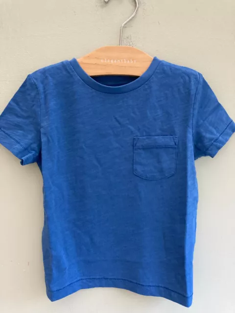 BODEN BOYS T SHIRT 7-8 YRS 128 cm SLUB EFFECT AZURE BLUE BNWT