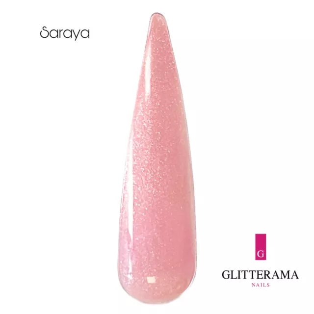 SARAYA Coloured acrylic glitter powder Glitterama Nails pink shimmer bright vibe