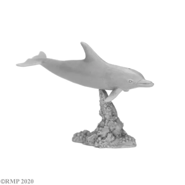 1 x DOLPHIN SWIMMING- BONES REAPER figurine miniature rpg dauphin nage sea B5615