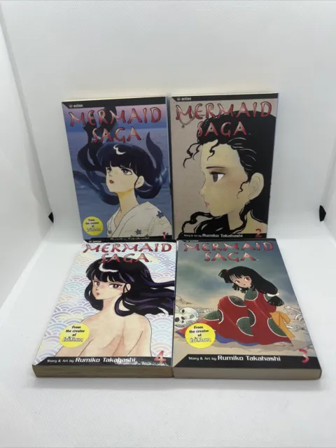 Mermaid Saga Complete Set English Manga Vol 1-4 Rumiko Takahashi Rare OOP