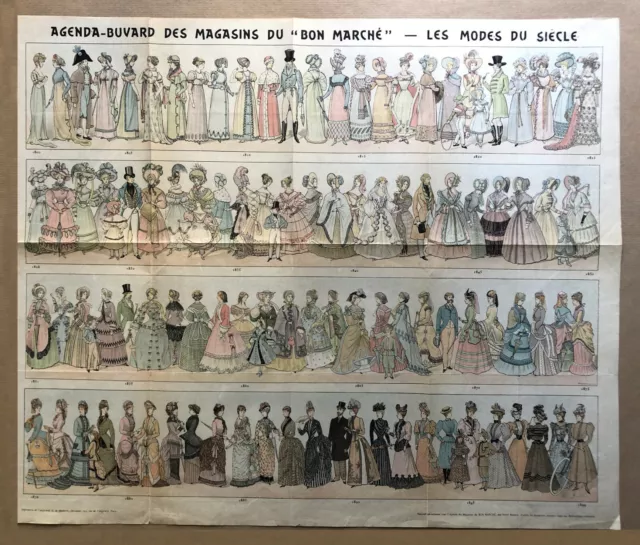 Henri Bresler Bon Marché Clothes Rare Lithograph Signed plate Paris 1900