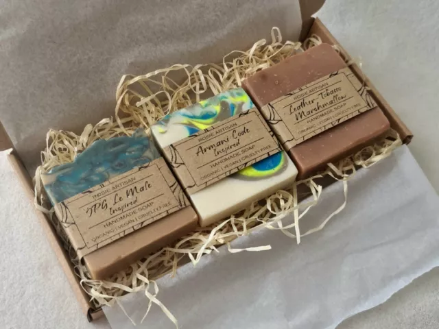 Handmade Man soap gift set, Shea Butter, moisturising, organic SLS free