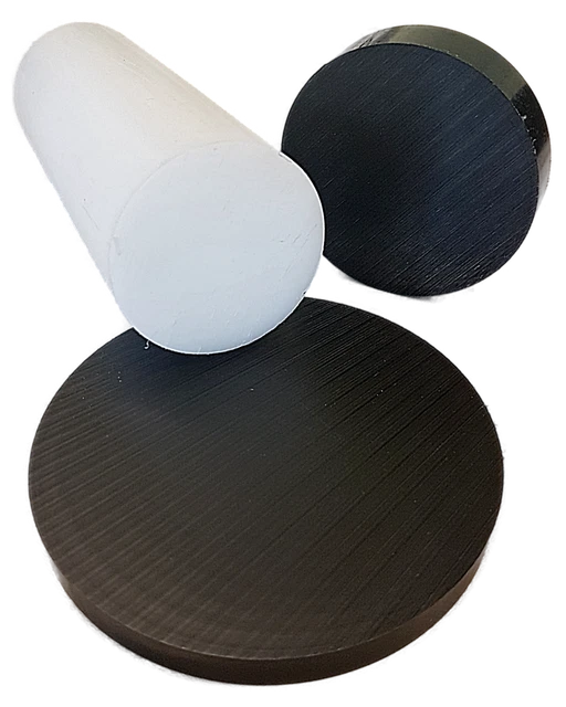 Runde PP Kunststoffplatten – Ronde Scheibe, Ø20-350mm, Dicke 1-30mm, Schwarz, Polypropylen
