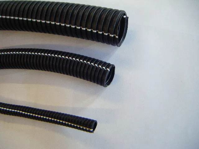 Flexible Convoluted Tubing - Split - Unsplit Conduit Black All Sizes