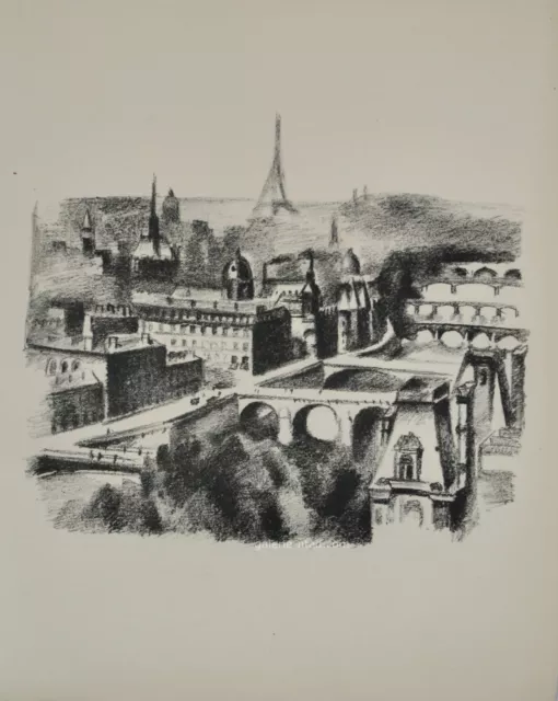 Robert DELAUNAY - lithographie originale - Paris, la Seine et la Tour