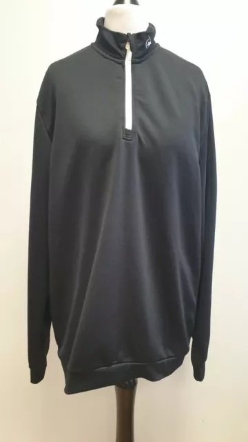 X47 Mens Dunlop Black 1/4 Zip L/Sleeve Active Wear Sports Top Uk L Eu 54