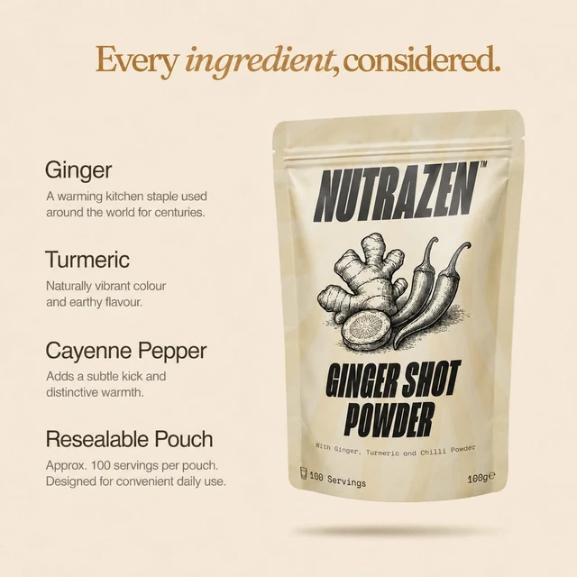 Dose Ginger GINGER AND TURMERIC Shot Powder 100 Servings | Drink Supplement | No ...