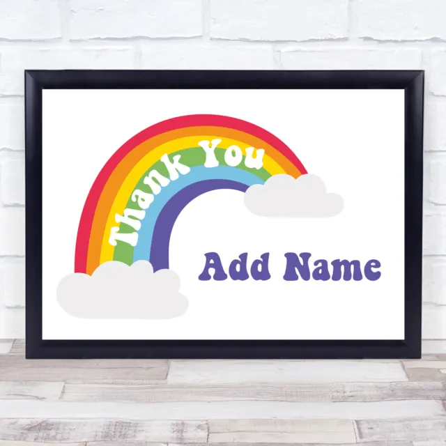 Thank You Rainbow Personalised Gift Art Print