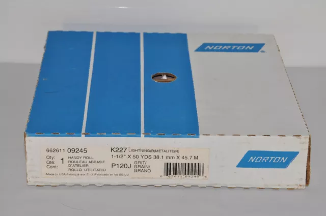 Norton 1-1/2" x 50 YDS Abrasive Roll P120 Grit K227 Lightning Metalite 09245