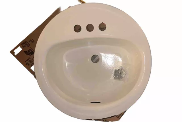 Bootz 021-2435-00 Laurel White Porcelain/Steel Lavatory Sink 7-13/16 Hx19 W in. 2