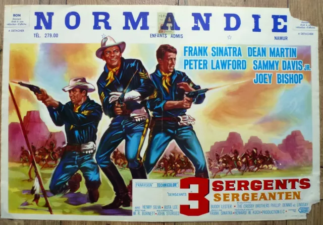 belgian poster western SERGEANTS 3, FRANK SINATRA, DEAN MARTIN, LAWFORD, INDIENS