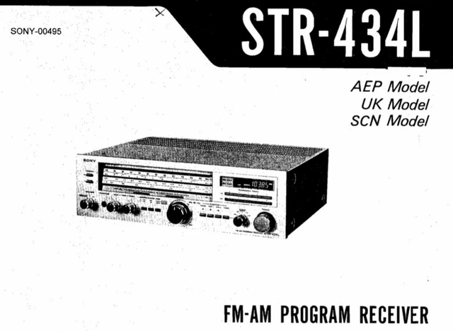 SONY STR-434L SCHEMATIC Diagram Service Manual Repair Schematic Circuit