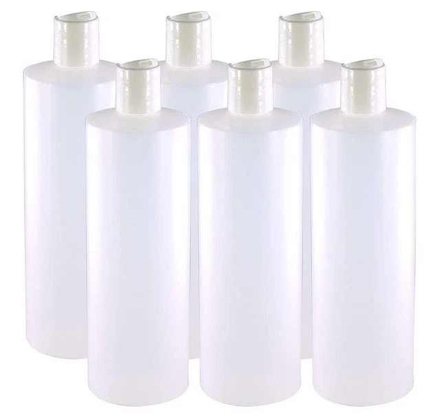 16 Oz Plastic Squeeze Bottles with Disc Top Flip Cap Set ...