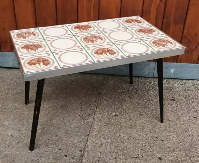 Tavolino Fiori 50er Vintage Tavolino Rockabilly Retrò Porta Fiori Sgabello 60er