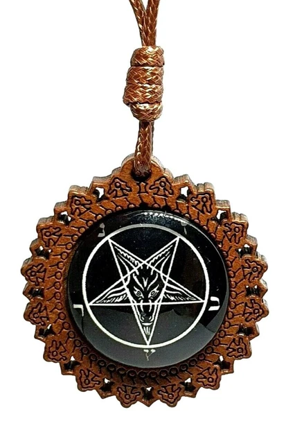 Pendentif Pentagramme Inversé Baphomet - Collier Satanique Ajustable En Métal Argenté, Neuf Avec étiquette