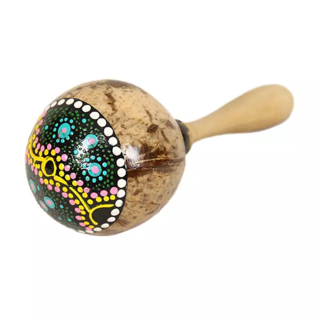 Coconut Shell Maracas Decoration Handpainted Easy to Play Hand Rattle Hand