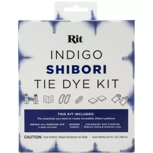 RIT All-Purpose Fabric Dye Kit - Indigo Shibori Tie-Dye for Cotton, Linen & more