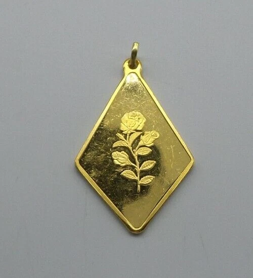 Vintage PAMP Suisse 1 oz .999 Gold Triangle Kite Pendant Rose Rosa - B1524 Vintage PAMP Suisse 1 oz .999 Gold Triangle Kite Pendant Rose Rosa - B1524