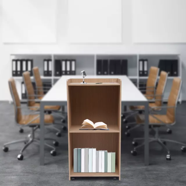 Portable Rolling Podium Mobile Standing Laptop Desk Presentation Lectern Wooden Portable Rolling Podium Mobile Standing Laptop Desk Presentation Lectern Wooden