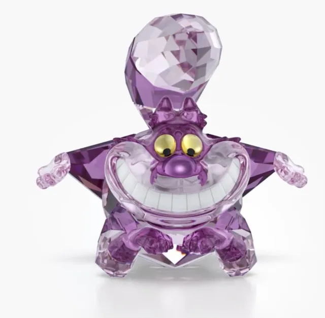 Swarovski Crystal Figurine Disney Cheshire Cat From Alice And Wonderland New Mib