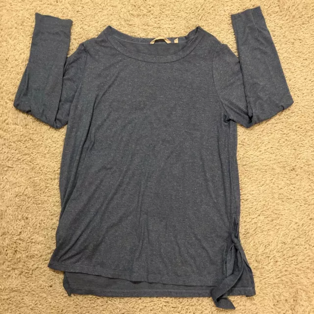 Soft Surroundings Heather Blue Side Tie Tunic Shirt Top Women’s Size Large