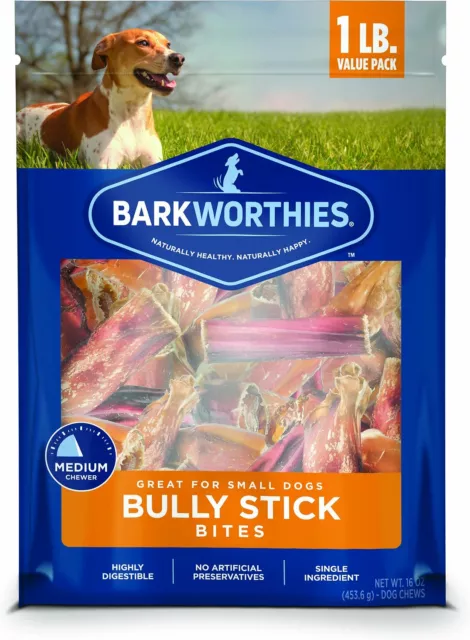 Barkworthies Bully Stick Bites Small Dog Grain-Free Dog Treats