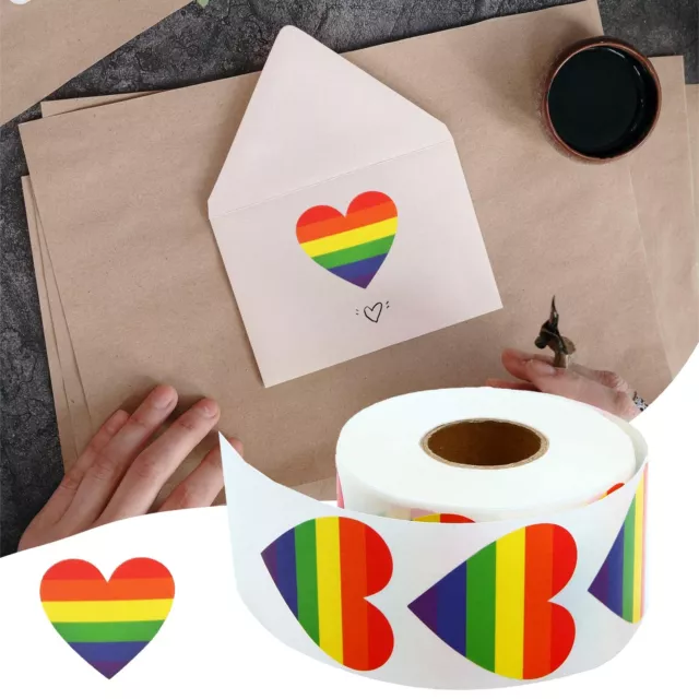 500pcs Gay Pride Stickers Regenbogen Herzförmige Labels LGBT Aufkleber