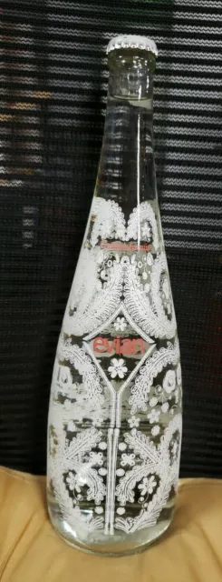 2008 Evian Limited Edition Christian Lacroix Glass Snowflake Bottle - Unopened!