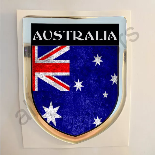 Australia Adesivi Scudetto 3D Bandiera Sporco Resinato Adesivo Vinile Resinati